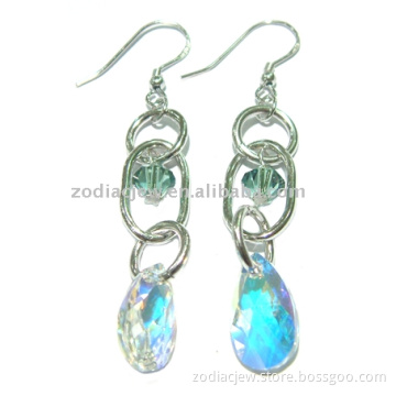 925 sterling silver earring with crystal stone